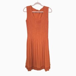 Orange Sleeveless Midi Dress